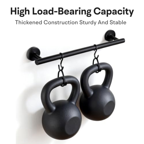 16 Inch Matte Black Bathroom Towel Bar, 2 Pieces Towel Racks for Bathroom SUS304 Thicken Stainless Steel Towel Holder - color: Black