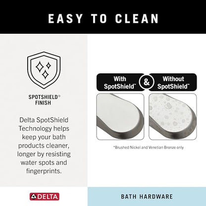 Delta Faucet McLaren (1-Pack) Hand Towel Holder, SpotShield Brushed Nickel, Square Ring for Bathroom or Kitchen Sink, Wall Mounted MCL46-BN