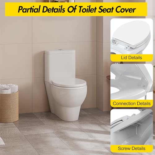 Toilet Seat Round Quick Release, Easy Installation & Release, Safe PP Material Easy Clean, Comfortable Ergonomic Design - size: Round-KP
