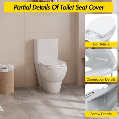 Toilet Seat Round Quick Release, Easy Installation & Release, Safe PP Material Easy Clean, Comfortable Ergonomic Design - size: Round-KP