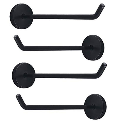 Classic Black Stainless Steel Heavy Duty Coat Hook, Durable Robe Hanger Wall Mount Hook, Perfect Touch Your Bathroom, Bedroom, Closets, Wardrobe, Kitchen (8", 4 PCS) - size: 8", 4 PCS