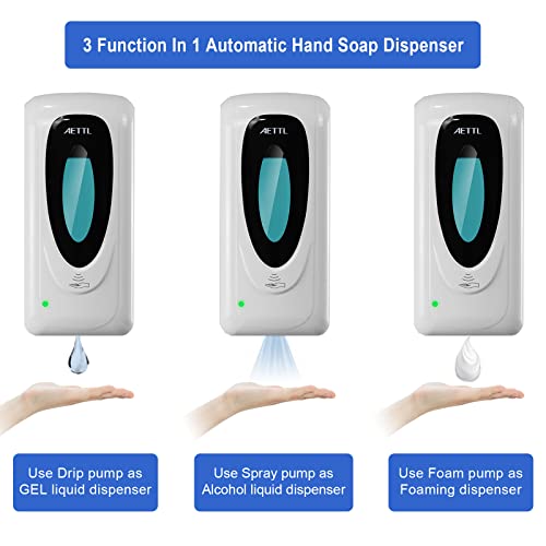 Touchless Automatic Foaming Hand Soap Dispenser Wall Mount, Motion Sensor Foam Liquid Refill Bottle Sanitizer Dispensing for Bathroom Kitchen Home Farmhouse Station 1306-s - color: 1306