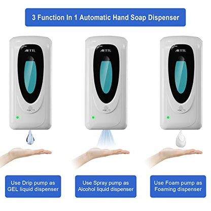 Touchless Automatic Foaming Hand Soap Dispenser Wall Mount, Motion Sensor Foam Liquid Refill Bottle Sanitizer Dispensing for Bathroom Kitchen Home Farmhouse Station 1306-s - color: 1306