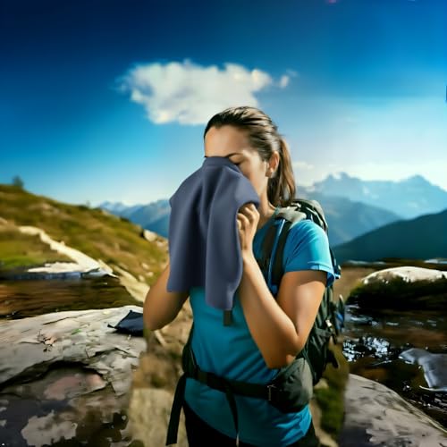 Microfiber Camping Towel for Face Quick Dry Lightweight Small Travel Body Beach Swimming Cycling Fishing Hiking Backpacking Towels(Navy Blue, 2 Pack S) - color: Navy Blue, size: 2 Pack S