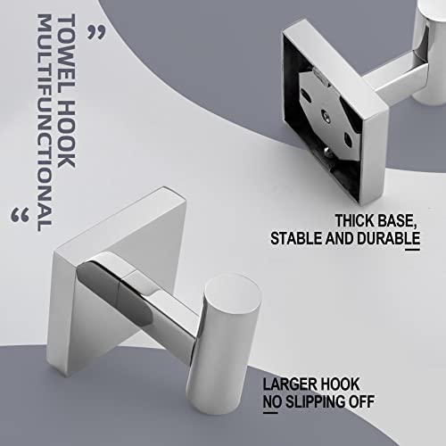 KOKOSIRI Robe Hook Bathroom Towel Coat Hooks for Bath Kitchen Wall 3 Pack Chrome Stainless Steel B1013CH-P3 - color: Polished Chrome, size: 3 Pack