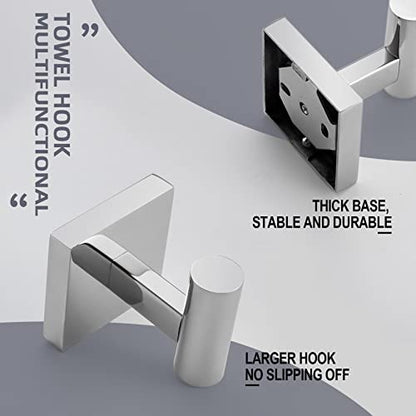 KOKOSIRI Robe Hook Bathroom Towel Coat Hooks for Bath Kitchen Wall 2 Pack Chrome Stainless Steel B1013CH-P2 - color: Polished Chrome, size: 2 Pack