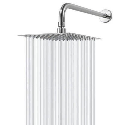 NearMoon Square Rain Shower Head With Extension Arm, Large Stainless Steel Rainfall Shower-Waterfall Full Body Coverage (8 Inch, Nickel) - color: Nickel, size: 8 Inch