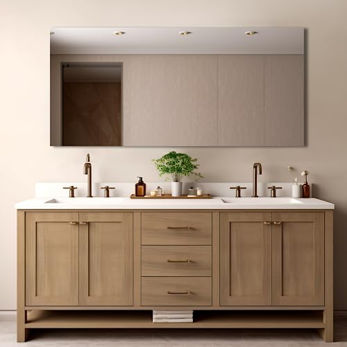 Bathroom Vanity Mirror 60"x28" Frameless Wall Mirror Shatterproof | Modern Wall Mount Vanity Mirror, Hangs Horizontally or Vertically, for Over Sink, Living Room, Bedroom, Upgraded Packing - size: 60"L x 28"W