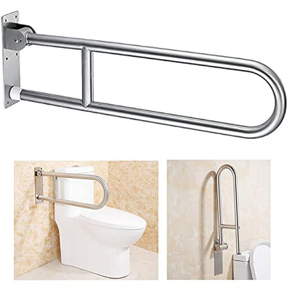 Handicap Grab Bars, Flip Up Bathroom Toilet Grab Bar, Wall Mount Handrails, 31.4 Inch Stainless Steel Handicap Shower Rails Provide Safety Grab for Pregnant Woman Elderly Disabled - size: 31.4"