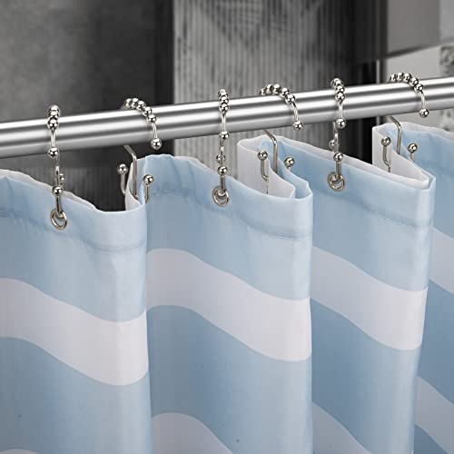 Titanker Shower Curtain Hooks Rings, Rust Resistant Metal Double Glide Shower Hooks Rings for Bathroom Shower Rods Curtains, Set of 12 Hooks - Nickel - color: Nickel, style: Modern