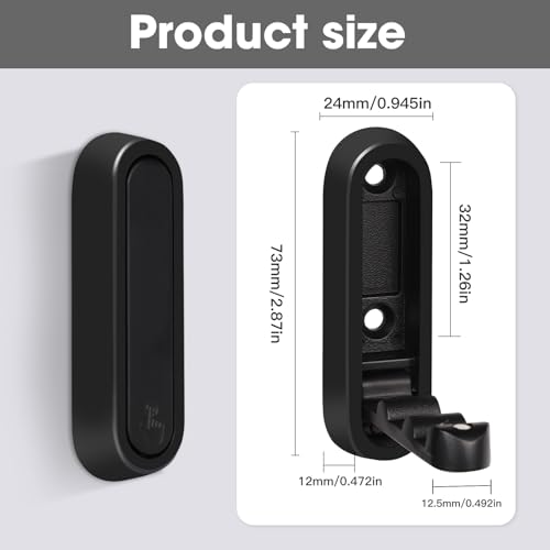 Dntorx Folding Wall Hooks, 2 Pcs Foldable Black Coat Hooks Heavy Duty Foldable Hook Bathroom Towel Hooks Robe Hooks Wall Mounted for Hanging Coat Towels Clothes Hat Bags Keys | 90° Foldable Design, Wall Mounted, Holds Up To 40 Lbs, Screws And Anchors Incl