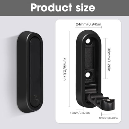 Dntorx Folding Wall Hooks, 2 Pcs Foldable Black Coat Hooks Heavy Duty Foldable Hook Bathroom Towel Hooks Robe Hooks Wall Mounted for Hanging Coat Towels Clothes Hat Bags Keys | 90° Foldable Design, Wall Mounted, Holds Up To 40 Lbs, Screws And Anchors Incl