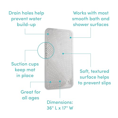 Munchkin Soft Spot Baby Bath Mat for Tub, Cushioned Bathtub Mat for Toddlers and Kids, 36"x17", Grey - style: Bath Mat