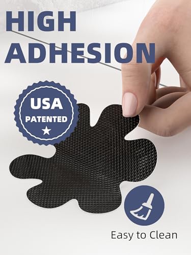 Secopad Bathtub Stickers Non-Slip, 24PCS Safety Shower Treads Adhesive Appliques with Premium Scrape (Black) - color: Black