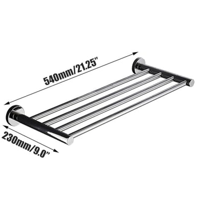 20 Inch Bathroom Towel Rack, Hotel Style Towel Racks for Bathroom Wall Mounted, Modern Towel Bar Rack, 2-Tier Towel Shelves, Polished Chrome - color: Polished Chrome, size: 20 Inches