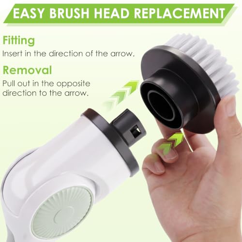 3‑Speed Electric Spin Scrubber with 10 Replaceable Heads Adjustable Handle