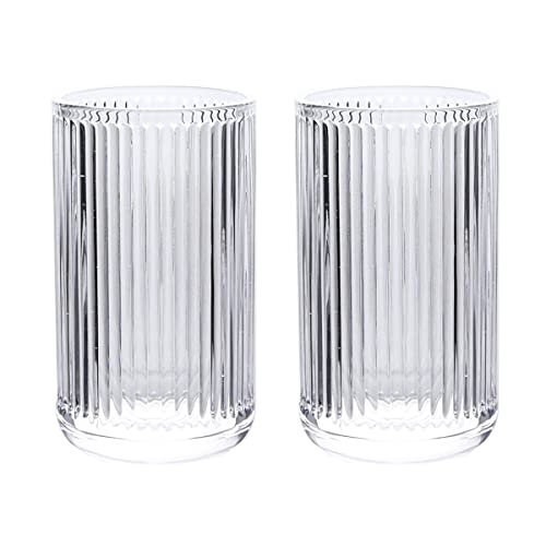 Gaolinci 2 Pcs Glass Tumbler Cup,Toothbrush Holder, Bathroom Cups, 13 oz - color: Clear, size: 13 oz