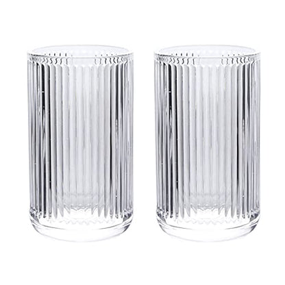 Gaolinci 2 Pcs Glass Tumbler Cup,Toothbrush Holder, Bathroom Cups, 13 oz - color: Clear, size: 13 oz