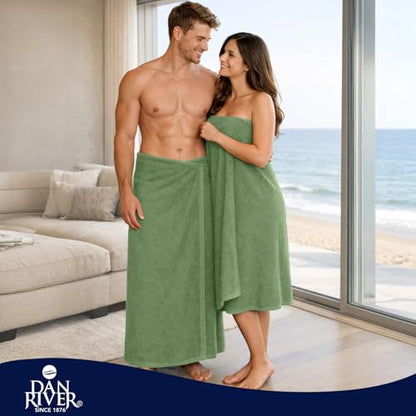 DAN RIVER Pack of 1 Jumbo Bath Sheet 40x80 Inches, Extra Large Quick Dry Bath Towels for Bathroom, Soft Absorbent Towels - Sage Green - color: Sage Green