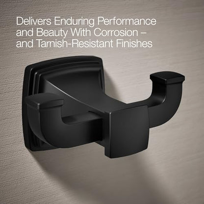 Kohler 27411-BL Riff® Double Robe Hook, Matte Black - color: Matte Black, style: Robe Hook
