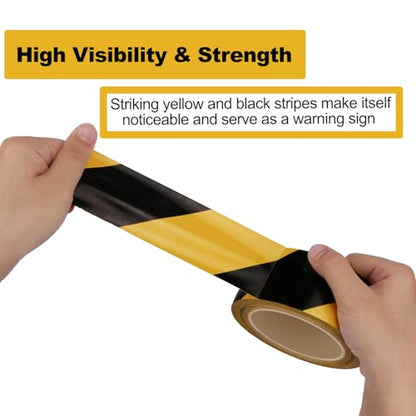 LeaGerous Hazard Warning Safety Stripe Tape Caution Tape Roll Waterproof Anti Slip Non-Abrasive Self-Adhesive Floor Marking Tape (2”x 36 Yards, Yellow-Black, 4) - color: Yellow-black