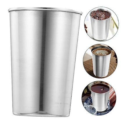 VALICLUD Stainless Steel Tumbler Cup Silver Gargle Cup for Bathroom Multi Use Beverage Holder for Water Juice and Soda Easy to Clean Drinkware - size: 8.50X6.00X6.00CM