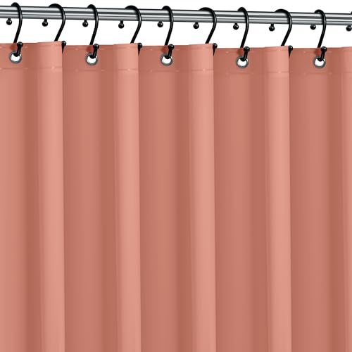 No Smell Shower Curtain Liner 72x72 Peach - PEVA Plastic Shower Curtain for Bathroom, PVC-Free Waterproof Peach Shower Liner with Metal Grommets and Magnet-Weighted Bottom Hem - Washable Liner - color: Peach