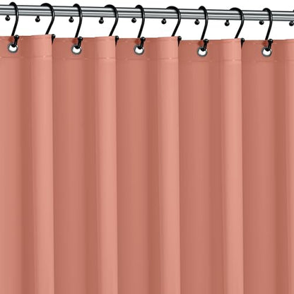 No Smell Shower Curtain Liner 72x72 Peach - PEVA Plastic Shower Curtain for Bathroom, PVC-Free Waterproof Peach Shower Liner with Metal Grommets and Magnet-Weighted Bottom Hem - Washable Liner - color: Peach