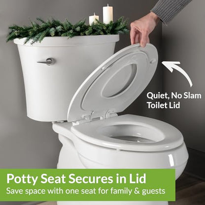 Mayfair NextStep Slow-Close Toilet Seat with Built-In Toddler Potty Training Seat, Removable, White, Round - size: Round, style: 2-in-1 Toilet Seat