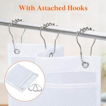 Lifewit Mesh Shower Caddy, 9 Pockets Hanging Bathroom Organizer, 1 Pack | 14" x 34", Attached 3 Hooks, Quick-Dry, Portable, Cruise Essentials, Idea for Toiletry, RVing, Travel, Camping - size: 14" × 34"