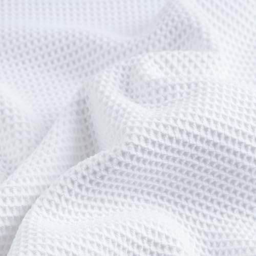 POLYTE 380 GSM Poly Blend Microfiber Quick Dry Waffle Bath Towel, 30x60 in | 2 Pack, Oversize, Lint Free, Body Towel - color: White