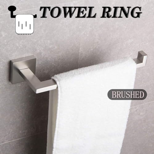 GERZWY SUS 304 Stainless Steel Hand Towel Holder Modern Bathroom Towel Ring Wall Mounted Brushed Finish IG1806-LS - color: Brushed