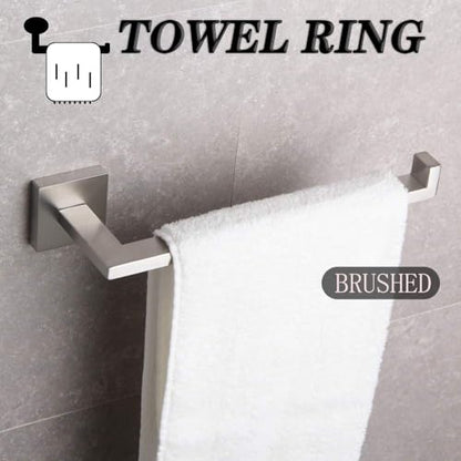 GERZWY SUS 304 Stainless Steel Hand Towel Holder Modern Bathroom Towel Ring Wall Mounted Brushed Finish IG1806-LS - color: Brushed