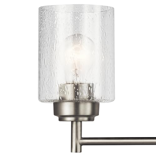 Kichler Winslow 30" Vanity Light in Brushed Nickel, 4-Light Transitional Bathroom Light with Clear Seeded Glass. (30" W x 9.25" H), 45887NI - color: Brushed Nickel, size: 30"