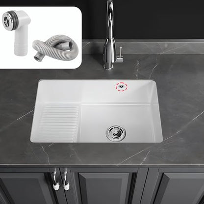 QRITY 1 PCS Overflow Pipe, 29x29mm Round Interface, Kitchen Sink Drain Pipe Kit, Silver, ABS Plastic, Bathroom Sink Overflow Head, 450mm Length - style: Style-B