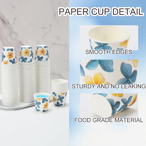 Tamone 600 Pack 3 oz Bathroom Cups, Small Paper Cups Flower Design, Mouthwash Cups, Disposable Paper Cups,3oz Paper Cups for Party, Picnic, BBQ, Travel, Home and Event - color: Blue