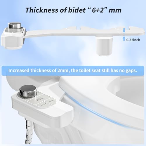 SAMODRA Non-Electric Bidet Attachment for Toilet – Self-Cleaning Dual Nozzle (Frontal & Rear Wash), Adjustable Water Pressure, Fits Most Toilets, Easy Installation (Pebble Gray) - color: Pebble Gray