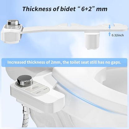 SAMODRA Non-Electric Bidet Attachment for Toilet – Self-Cleaning Dual Nozzle (Frontal & Rear Wash), Adjustable Water Pressure, Fits Most Toilets, Easy Installation (Pebble Gray) - color: Pebble Gray