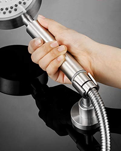 PHASAT Handheld Shower Head Holder Adjustable 304 Stainless Steel Handheld Shower Head Bracket Holder Wall Mount,Shower Wand Holder Brushed Nickel,A13021N - size: Brushed Nickel