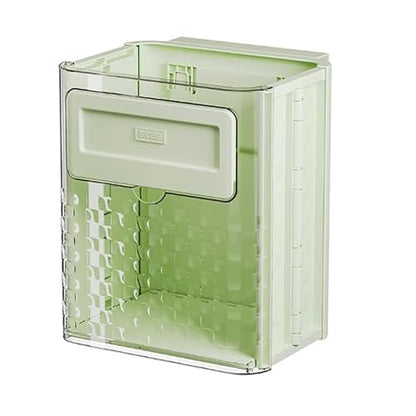 Wall-Mounted Foldable Trash can, Hanging Trash Can with Lid, Kitchen Garbage Can with Lid, Trash Can for Kitchen Cabinet Door or Under Sink, Bathroom, Living Room, Office, Food Waste Bin (Green) - color: Green
