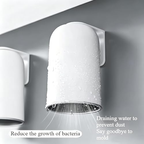 Magnetic Toothbrush Cup 350ml Wall Mounted No Drilling Stainless Steel | Mouthwash Cup for Home Brushing Rinsing Family Kids Adults