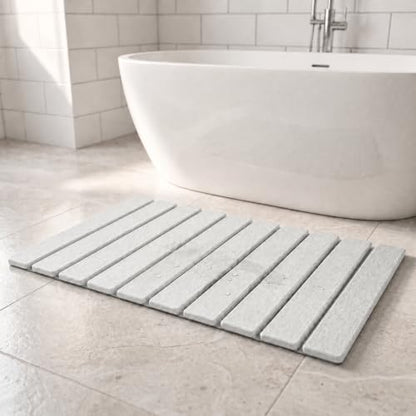 Diatomaceous Earth Bath Mat, Foldable Stone Bath Mat, 23.6 x 15.5 Inch Absorbent, Quick Drying, Diatomaceous Earth Stone Mats for Bathroom, Easy Store, Easy Clean - color: Light Gray 1pck