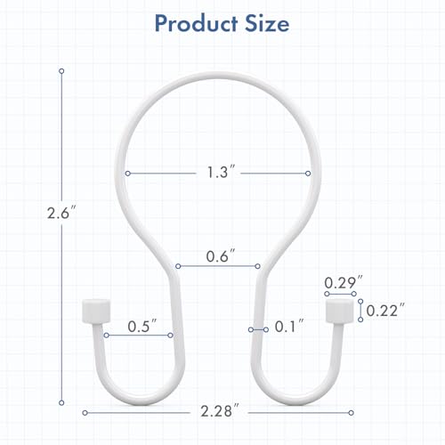 Bathway White Shower Curtain Hooks Shower Curtain Rings with Cylindrical Design, 12Pcs Metal Shower Curtain Hooks Rust Proof, Smooth Glide Double Shower Hooks Rings for Shower Curtain - color: White, style: Minimalist Shower Hooks with Cylinders
