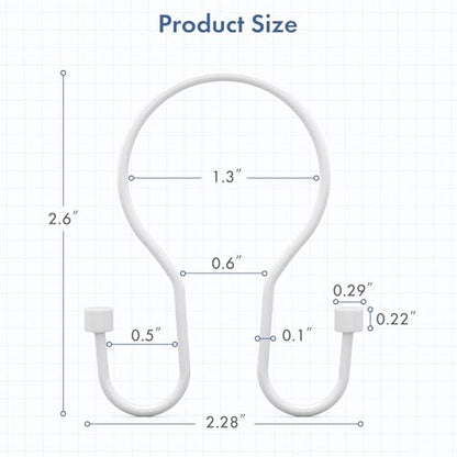 Bathway White Shower Curtain Hooks Shower Curtain Rings with Cylindrical Design, 12Pcs Metal Shower Curtain Hooks Rust Proof, Smooth Glide Double Shower Hooks Rings for Shower Curtain - color: White, style: Minimalist Shower Hooks with Cylinders