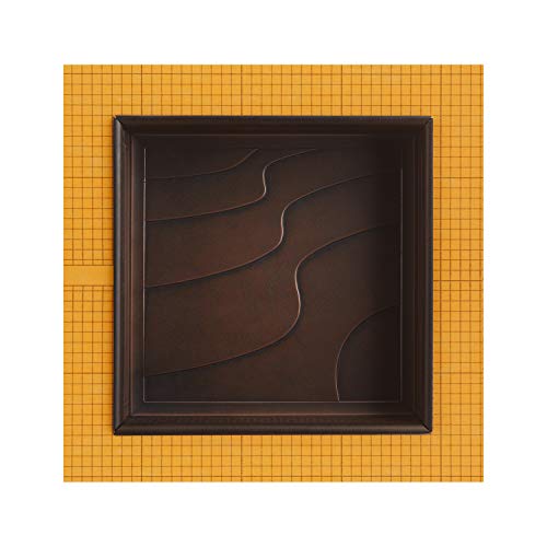 Decor Shower Niche, 12x12 Recessed Shower Shelf, Schluter Kerdi Board Tile Ready Niche Insert, Shower Organizer Bathroom Storage, Decorative Wave Tile, Oil Rubbed Bronze