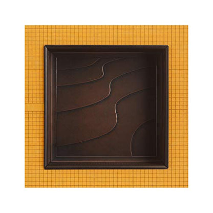 Decor Shower Niche, 12x12 Recessed Shower Shelf, Schluter Kerdi Board Tile Ready Niche Insert, Shower Organizer Bathroom Storage, Decorative Wave Tile, Oil Rubbed Bronze