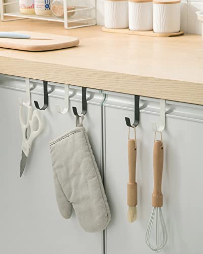 eywlwaar Over The Cabinet Door Single Hooks 5 Pack (White) - color: White