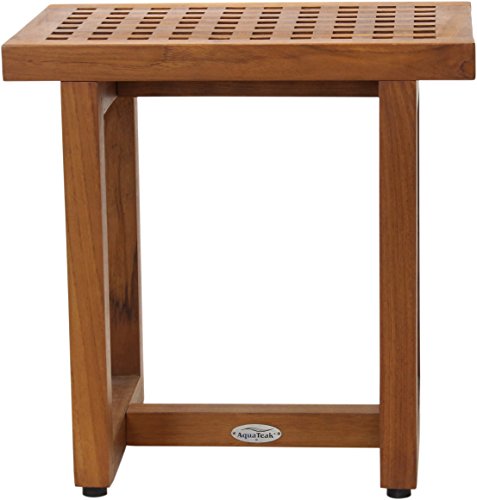 AquaTeak The Original 18" Grate Teak Shower Bench | Durable, Water-Resistant Teak, Shower Chair & Shaving Foot Rest, Indoor/Outdoor Use - size: A. Bench