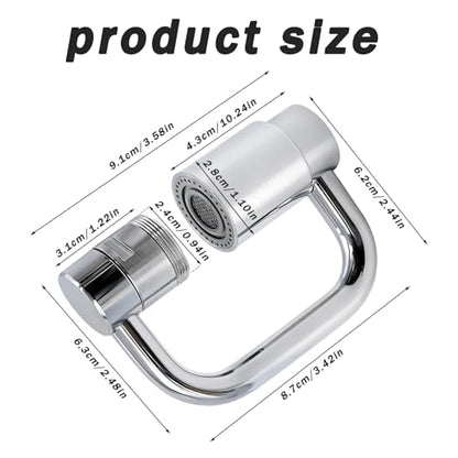 Universal Faucets, 360 Rotatable U Shaped Faucet Extender 2 Modes Adjustable Faucet Aerator Head Replacement for Bathroom Kitchen
