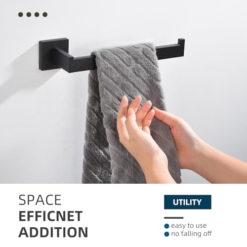 Angle Simple Bathroom Towel Holder, 10.24-in Hand Towel Rack, Matte Black | Solid Rustproof SUS304 Stainless Steel, Easy Use Open Arm Design, Ideal for Laundry Kitchen Shower Vanity Sink, Screws Mount - color: Matte Black